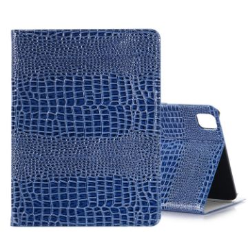 iPad Pro 13 2024 Blue Crocodile Texture Leather Tablet Case - 1