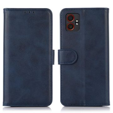 Samsung Galaxy XCover7 Pro Blue Cow Texture Flip Leather Case - 1