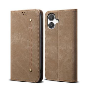 Samsung Galaxy A07 4G Khaki Denim Texture Flip Leather Case - 1