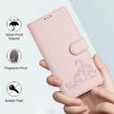 Samsung Galaxy A07 4G Pink Cat Rat Embossed RFID Leather Case with Lanyard - 6