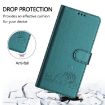Samsung Galaxy A07 4G Cat Rat Embossed RFID Leather Case Peacock Green - 4