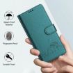 Samsung Galaxy A07 4G Cat Rat Embossed RFID Leather Case Peacock Green - 6