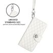 Realme Neo7 Turbo 5G White Rhombic Texture Flip Leather Case with Lanyard - 5