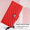 Realme V70/14x/C75 5G Red Rhombic Texture Flip Leather Case with Lanyard - 6