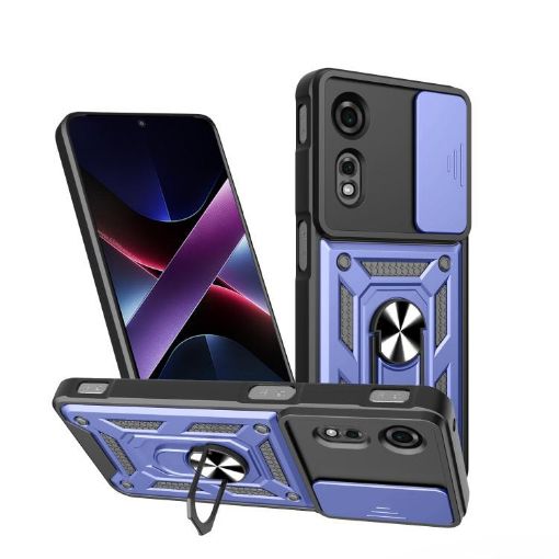 ZTE nubia Neo 2 Phone Case Blue - Sliding Camera Cover TPU+PC Design - 1