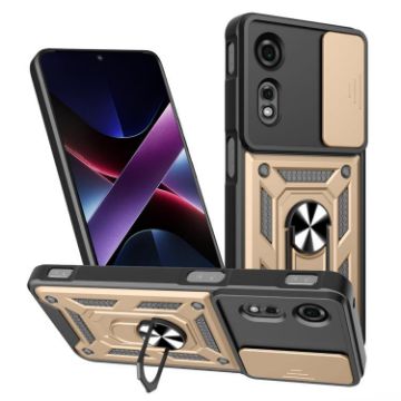 ZTE nubia Neo 2 Gold Phone Case with Sliding Camera Cover TPU+PC - 1