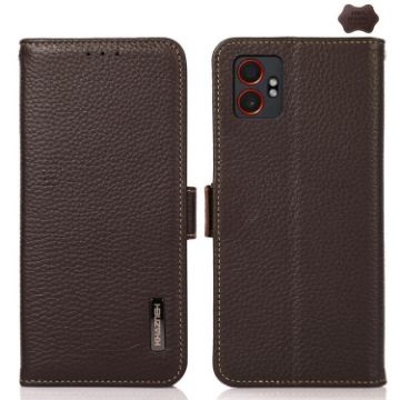 Samsung Galaxy XCover7 Pro KHAZNEH Leather RFID Case Brown - 1