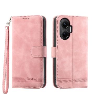 Redmi Turbo 4 Pro/Poco F7 Dierfeng TPU Leather Phone Case - Pink - 1
