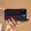 Google Pixel 10 Pro Fold Carbon Fiber Texture Phone Case (Black Blue) - 2
