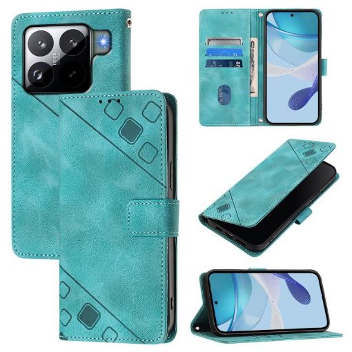 Xiaomi 15S Pro 5G Green Embossed Leather Phone Case - Skin-feel - 1