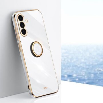 Samsung Galaxy A36 5G XINLI 6D TPU Case with Ring Holder - White - 1