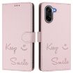 OnePlus Ace 5 Racing Smile Embossing RFID Leather Case - Pink - 2