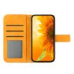 Redmi Note 14 5G Yellow Sunflower Embossed Leather Flip Case with Lanyard - 3