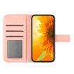 Redmi Note 14 4G Pink Sunflower Embossed Flip Leather Case with Lanyard - 3