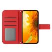 Redmi Note 14 4G EU Sun Flower Embossed Flip Leather Case (Red) - 3