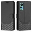 Ulefone Note 14 RFID Leather Phone Case - Honeycomb Embossing Black - 2
