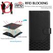 Ulefone Note 14 RFID Leather Phone Case - Honeycomb Embossing Black - 4