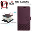 Ulefone Note 17 Pro Violet RFID Leather Phone Case Honeycomb Design - 4