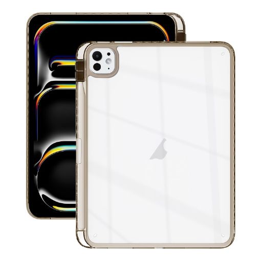 iPad Pro 13 2024 Black Acrylic Hybrid TPU Case with Pen Slot - 1