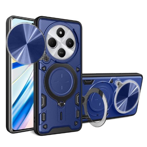 Redmi 14C 4G Blue CD Texture Camshield Magnetic Holder Case - 1