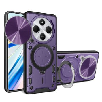 Redmi 14C 4G CD Texture Camshield Magnetic Holder Case Purple - 1