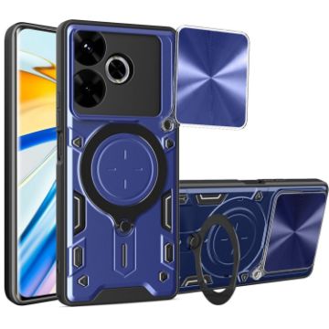 Redmi 13 4G Global CD Texture Camshield Magnetic Holder Case Blue - 1