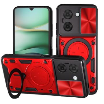 Redmi A5 4G CD Texture Camshield Magnetic Holder Case Red - 1