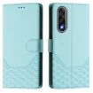 OnePlus Ace 5 Ultra Mint Green RFID Leather Phone Case - Honeycomb Design - 2