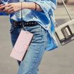 Vivo S30 Pro Mini Pink Honeycomb Embossing RFID Leather Phone Case - 8