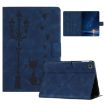 Samsung Galaxy Tab A7 10.4 2020 Cat Embossed Leather Case - Blue - 1