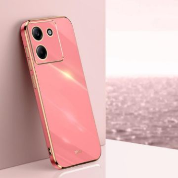 XINLI 6D Electroplate TPU Case for Xiaomi Poco M7 Pro 5G - Hawthorn Red - 1
