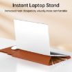 13-14" Black Multifunctional Laptop PU Magnetic Stand Bag with Mouse Pad - 4