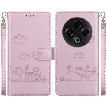 Tecno Spark 30 4G Rose Gold Cute Cats RFID Leather Phone Case - 1