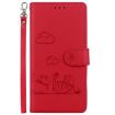 Tecno Spark 30 4G Red RFID Leather Phone Case with Cute Cats Design - 2
