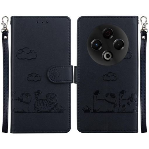 Tecno Spark 30 4G Black RFID Leather Phone Case with Cute Cats Design - 1