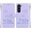 Infinix Hot 50 Pro 4G Purple Cute Cats RFID Leather Phone Case - 1