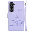 Infinix Hot 50 Pro 4G Purple Cute Cats RFID Leather Phone Case - 3