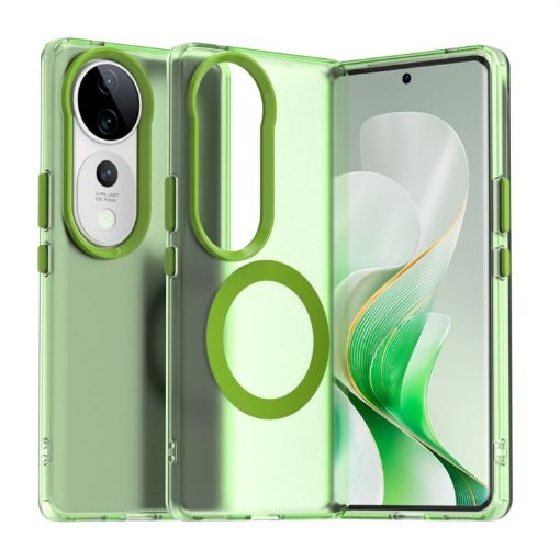 Vivo V40 Pro 5G Green Candy Magsafe PC Hybrid TPU Phone Case - 1