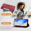 Realme 14/14T 5G Dark Red Leather Wallet Phone Case with Multi-Card Slots - 3