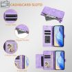 Realme Neo7 Turbo Purple Leather Phone Case with Multi-Card Slots & Zipper - 5