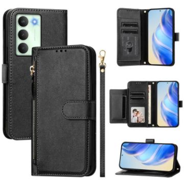 Realme 14x/C75 5G/V70 Leather Wallet Phone Case Black - Multi-Card Slots - 1