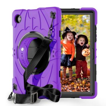 Samsung Galaxy Tab A8 Bat Grip Turntable Stand Case Purple Black - 1