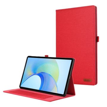 Infinix Xpad Red Fabric Texture Flip Leather Tablet Case - 1
