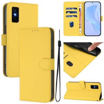 Infinix GT 30 Pro Leather Phone Case with Lanyard - Lemon Yellow - 1
