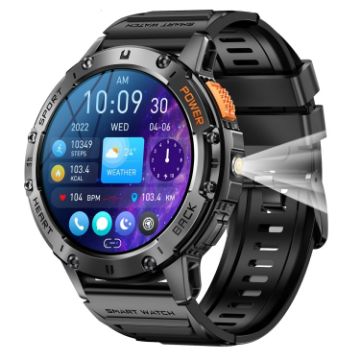 K65 1.43" Smart Watch with Bluetooth Call, Heart Rate & Blood Oxygen (Black) - 1