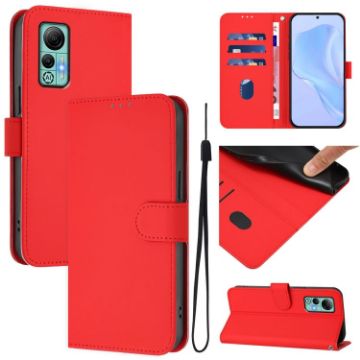 Ulefone Note 14 Red Leather Phone Case with Lanyard - Skin Feel - 1