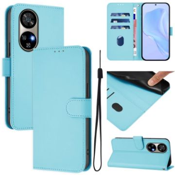 Ulefone Note 17 Pro Sky Blue Leather Phone Case with Lanyard - 1