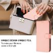 Moto G15 Pink Leather Phone Case with Lanyard - Solid Color Skin Feel - 5