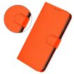 Moto G15 Power Leather Phone Case with Lanyard - Solid Orange Skin Feel - 4