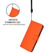 Moto G15 Power Leather Phone Case with Lanyard - Solid Orange Skin Feel - 6